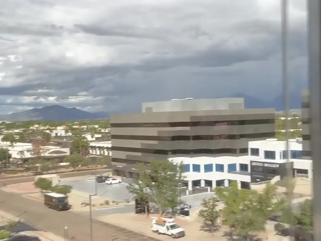 View of the Tucson mountains from the office window